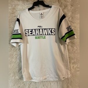 PINK Victoria’s Secret Women’s Seattle Seahawks V-Neck Football Jersey. Large